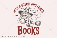 Just A Witch Who Loves Books SVG, Funny Halloween Witch Book Product Image 1