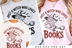 Just A Witch Who Loves Books SVG, Funny Halloween Witch Book Product Image 2