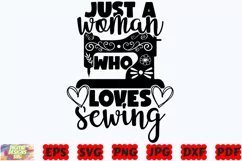 Just A Woman Who Loves Sewing SVG | Sewing SVG |Knitting SVG Product Image 3