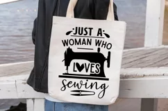 Just A Woman Who Loves Sewing SVG, Sewing SVG Design Product Image 3