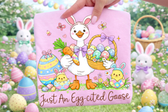 Just An Egg-Cited Goose Easter PNG, Bunny Easter PNG, Funny Product Image 3