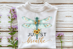 Just Breathe Dragonfly Sunflower PNG Product Image 2