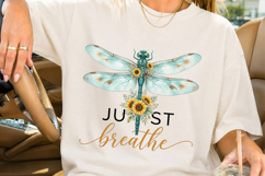 Just Breathe Dragonfly Sunflower PNG Product Image 3