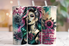 Inspirational Tumbler Wrap PNG, Motivational Quotes Tumbler Product Image 1