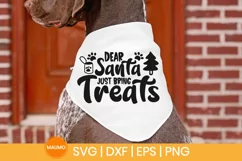 Dear Santa just bring treats | Funny dog bandana svg quote Product Image 1