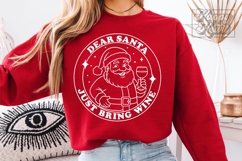 Dear Santa Just Bring Wine - Wine Club Christmas SVG PNG Product Image 1