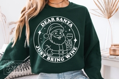 Dear Santa Just Bring Wine - Wine Club Christmas SVG PNG Product Image 2
