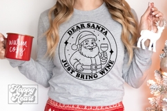 Dear Santa Just Bring Wine - Wine Club Christmas SVG PNG Product Image 3