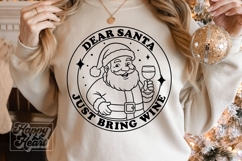 Dear Santa Just Bring Wine - Wine Club Christmas SVG PNG Product Image 4