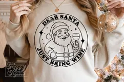 Dear Santa Just Bring Wine - Wine Club Christmas SVG PNG Product Image 4