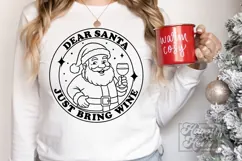 Dear Santa Just Bring Wine - Wine Club Christmas SVG PNG Product Image 5
