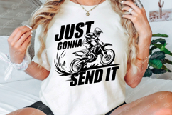 Motocross Rider About To Send It Black And White PNG Product Image 4