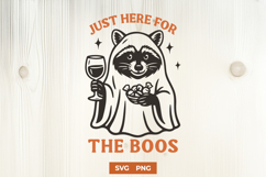 Funny Halloween Ghost Raccoon SVG | Just Here for the Boos Product Image 1