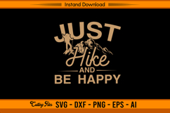 Just Hike And Be Happy SVG Mountain Adventure Design Product Image 1