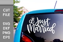 Just Married, Wedding Decor, Hand Lettered SVG Product Image 1