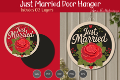Just Married Door Hanger SVG Product Image 1