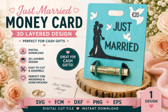 Couple wedding money card svg, Just married svg Product Image 1