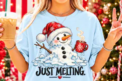 Just Melting Christmas Snowman PNG | Funny Hot Cocoa Png Product Image 4