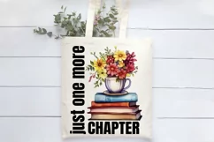 Just One More Chapter Print | Watercolour Books & Flowers Product Image 2