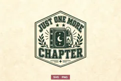 Just One More Chapter SVG PNG | Vintage Reading Club Badge Product Image 1
