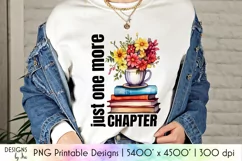 Just One More Chapter Print | Watercolour Books & Flowers Product Image 1
