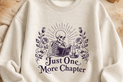 Just One More Chapter SVG, Skeleton Reading Book PNG Design Product Image 2