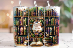 Just One More Chapter Tumbler, Book Tumbler Wrap, Library Product Image 1