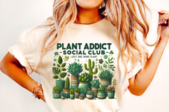 Plant Addict Social Club, Crazy Plant Lady PNG, Plant Girl Product Image 1