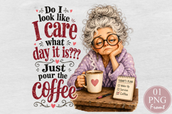 Just Pour The Coffee Sublimation PNG Product Image 1