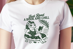 Just Read a Book and Chill SVG PNG | Funny Frog Reading Product Image 3