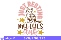 Funny Cat Hand-Drawn SVG PNG Sublimation Design Product Image 1