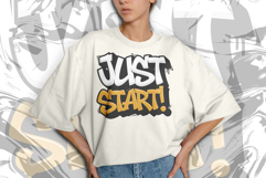 Just Start Graffiti Typography SVG EPS PNG Streetwear Design Product Image 3
