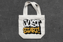 Just Start Graffiti Typography SVG EPS PNG Streetwear Design Product Image 4
