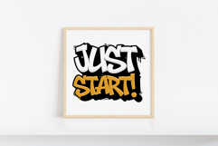 Just Start Graffiti Typography SVG EPS PNG Streetwear Design Product Image 5