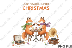 Just Waiting for Christmas,Fox Christmas PNG Product Image 1