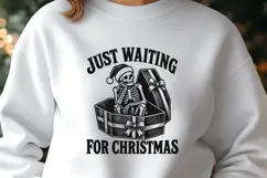 Just Waiting for Christmas SVG | Gothic Skeleton Design Product Image 2
