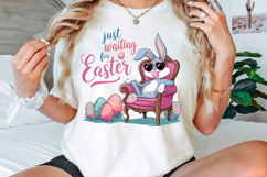 Just Waiting for Easter PNG, Easter Bunny PNG Product Image 2