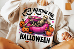 Just Waiting For Halloween PNG, Halloween Skeleton PNG Product Image 2