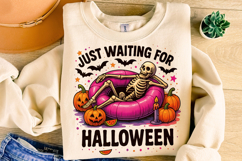 Just Waiting For Halloween PNG, Halloween Skeleton PNG Product Image 3