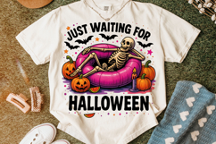 Just Waiting For Halloween PNG, Halloween Skeleton PNG Product Image 4