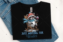 Just Waiting for Winter PNG, Raccoon Winter PNG Product Image 3