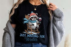 Just Waiting for Winter PNG, Raccoon Winter PNG Product Image 4