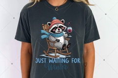 Just Waiting for Winter PNG, Raccoon Winter PNG Product Image 5