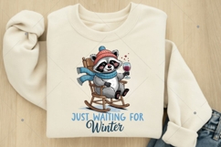 Just Waiting for Winter PNG, Raccoon Winter PNG Product Image 7