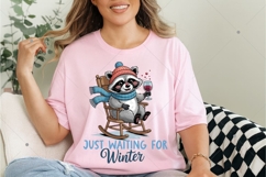 Just Waiting for Winter PNG, Raccoon Winter PNG Product Image 8