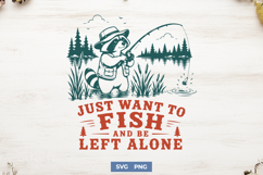 Just Want to Fish SVG, Funny Raccoon Fishing PNG Design Product Image 1