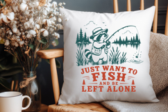 Just Want to Fish SVG, Funny Raccoon Fishing PNG Design Product Image 3