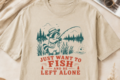 Just Want to Fish SVG, Funny Raccoon Fishing PNG Design Product Image 2
