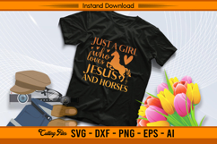 Just A Girl Who Loves Jesus And Horses SVG Design Product Image 2