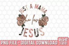 Just A Mama Who Loves Jesus PNG Design, Christian PNG Design Product Image 2